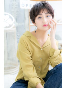 エノア バイ カバーヘア(ENOA by COVERHAIR) 40代 秋の丸みショート×艶ブラウン
