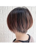 丸みショート 大人可愛いブラウンカラー20代30代40代・大宮Hip's