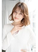 柔らかエアウェーブで大人かわいいフェザーバングフレアボブ