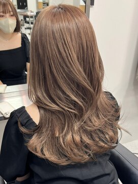 ベレーザ 渋谷(BELEZA) ba1555透明感グレージュカラーロングレイヤーオリーブベージュ