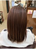隠れメッシュボルドーカラー