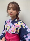 シースルーバングもかわいい編みおろしアレンジ/吉祥寺