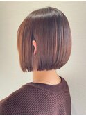 ショートカットくびれショート前下がりボブベージュカラー