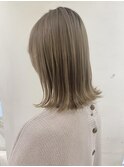 【Blanc】ボブ＿ハイライト＿ブリーチ＿ミルクティーベージュ