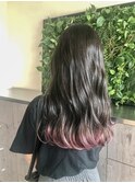 【大人可愛い】ラベンダーピンクの裾カラー＠20代30代40代50代