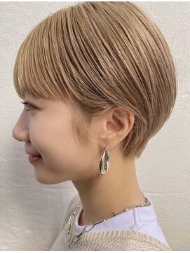ハウ 心斎橋(how) 20代30代大人可愛い小顔ショートボブ前下がりショートベージュ