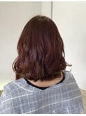 【小顔効果】ブリーチなしダブルカラーカシス 似合わせカット