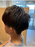 シンプルなのにクール◎ナチュラルマッシュショート/黒髪