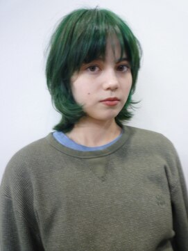 ナヌーク シブヤ(nanuk shibuya) レイヤーボブブリーチカラーミディアムレイヤーレイヤーウルフ