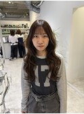 着物ヘア/ダークアッシュ/ミディアムレイヤーカット/名古屋名駅