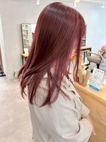 ミュラ(mulah)&nbsp;明るめ暖色カラーチェリーピンク＊艶カラーロングヘア/明大前