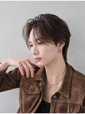 センターパートフェザーパーマ曲がる縮毛矯正ウルフカルマヘアー