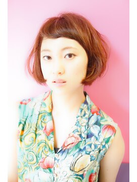 ブーケ(BOUQUET) イルミナカラー・オレンジ・ボブ・小顔・前下がり・ナチュラル