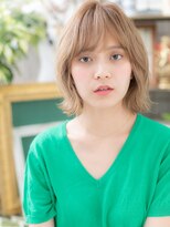 カバーヘア イヴ 戸頭店(COVER HAIR EVE)&nbsp;外国人風オリーブカラー前下がり外ハネミディb戸頭10代20代30代