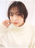 ナチュラルショート_マロンベージュAラインボブ_38379