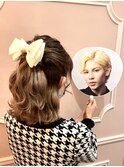 肩の長さでもできるふわふわハーフアップ!歌舞伎町ぐるぐる☆
