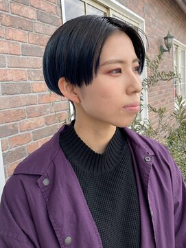 ユイマァル 連島店(YUIMARL) 【YUIMARL 連島店】刈り上げショート×ネイビーグラデーション