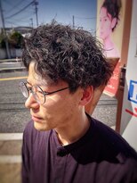 ラボーテイサミヘアーイースト(La.beaut'e ISAMI HAIR EAST) MEN’S HAIRハイライトマッシュパーマ〈理容室〉東浦和メンズ