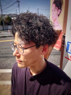 ラボーテイサミヘアーイースト(La.beaut'e ISAMI HAIR EAST) MEN’S HAIRハイライトマッシュパーマ〈理容室〉東浦和メンズ