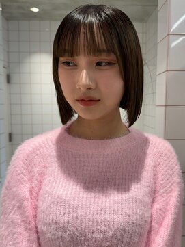 ロンドルーチェ 心斎橋(Lond luce) 韓国前髪顔周り×切りっぱなしボブ【心斎橋/髪質改善】