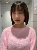 韓国前髪顔周り×切りっぱなしボブ【心斎橋/髪質改善】