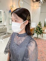 ヘアー アイス カンナ(HAIR ICI Canna)&nbsp;お呼ばれスタイル金箔アレンジボブヘアくびれヘア参列ヘア結婚式