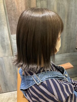 ビューティーマーケット アングゥ イオンモール名取(BEAUTY MARKET ungu) 切りっぱなしボブ×カーキグレージュ