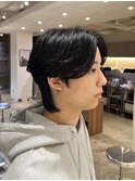 メンズウルフカットセンターパートウルフカット中性ウルフカット