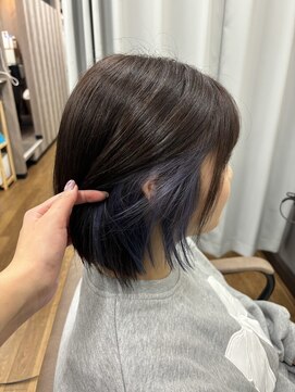 テーラヘアー 稲毛店(TELA HAIR) イヤリングカラー×透明感ネイビーブル