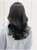 レイヤーカット/暗髪/グレージュ/オリーブグレー