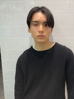 ハニー 町田(HONEY) かき上げスーツヘア　センターパート　黒髪　ニュアンスパーマ