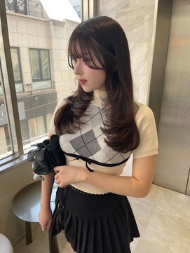 リリー(Lilley) くすみベージュ×姫カットレイヤー×韓国風巻き【ayana】