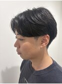 メンズマッシュセンターパートスパイラルパーマニュアンスパーマ
