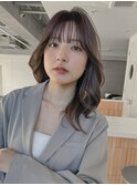 くびれレイヤーミディアム 似合わせ顔周りカット顔まわりカット