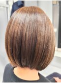 30代40代50代/サラサラ大人ボブ/白髪ぼかし/オリーブベージュ