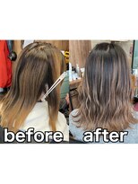 ラル(Lull)&nbsp;ハイライトバレイヤージュ/過酸化水素除去/髪質改善/個室美容室