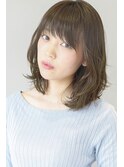 ☆ グレージュ ＆ 毛束感 ☆ ひし形シルエット斜めバング ♪
