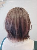 バイオレットグレージュ☆外ハネくびれボブ　祐天寺/髪質改善