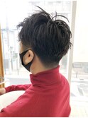 かき上げヘア ニュアンスマッシュ サイドパート 韓国マッシュ
