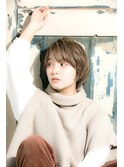 【前髪あり束感ショート】ヴェールカラー プラチナベージュ