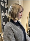【eddie】切りっぱなしボブ×プラチナグレージュ
