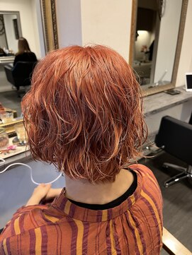 ヘアーアンドメイクアップ ケー インターナショナル 神楽坂(Ke' International) ブリーチで創る、濃いめオレンジカラー◇ハイトーンカラー