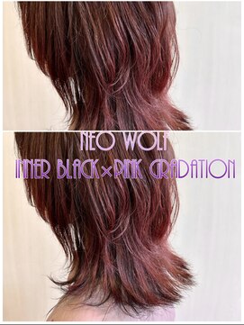 フレンズ 環状通東店(friend's) ネオウルフカット　ピンクグラデ×インナーブラック　7