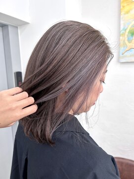 白髪ぼかしハイライト×ラベンダーグレージュ