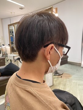 コワファースト 大分(COIFF1RST) 爽やかメンズショート、ブラウンカラー