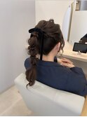 結婚式お呼ばれヘア  ポニーテール