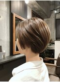 ▼40代ママ大人のショートヘア 美髪カット 艶カラー