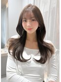 【votan_はまひ】韓国ヘア/韓国風巻き/くすみベージュ/前髪