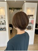 【丸みショート】【明るめベージュ】【手入れ簡単】