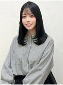 2025秋冬トレンド地毛風黒髪ミディアムレイヤー
